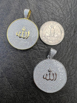 HarlemBling MOISSANITE Real Silver / Gold Allah Medallion Islamic Necklace Pass Diamond Test 