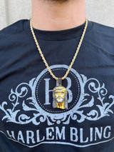 Italiano Silver, Inc. Black MOISSANITE 14k Gold Vermeil 925 Silver Iced Jesus Piece Pendant Necklace Pass Diamond Test 