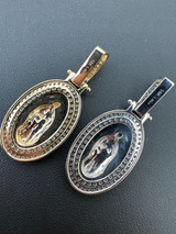 HarlemBling 1.4ct Real Diamond Virgin Mary Pendant Solid 14k Gold Necklace Medallion Pendant 