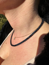 Italiano Silver, Inc. Real Black MOISSANITE 5mm Tennis Chain Black Rhodium 925 Silver Iced Necklace 