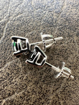 HarlemBling Black Moissanite Screwback Stud Earrings Real 925 Silver 3-8mm Pass Tester 