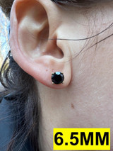 HarlemBling Black Moissanite Screwback Stud Earrings 14k Gold 925 Silver 3-8mm Passes Tester 
