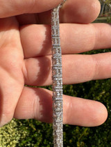 HarlemBling REAL Hip Hop Iced 5mm MOISSANITE Tennis Bracelet 925 Silver - Stones On All Side 