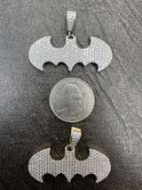 HarlemBling MOISSANITE Real 925 Silver/Gold Plated Iced Batman Superhero Pendant Necklace 
