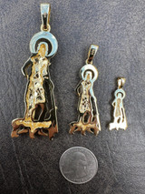  14k Gold Plated 925 Silver Saint St Lazarus Necklace Pendant 1"-2.75" San Lazaro 