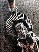  Real 925 Silver Saint St Lazarus Necklace Pendant Plain 1"-2.75" San Lazaro Mens 