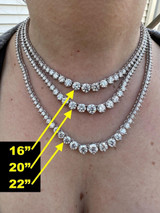HarlemBling Real Iced MOISSANITE Riviera 3-7mm Graduated Tennis Chain Necklace - VVS D Color 