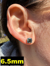 HarlemBling Real Blue Gray Moissanite Screwback Stud Earrings 925 Silver 3-8mm Iced Tester ✅ 