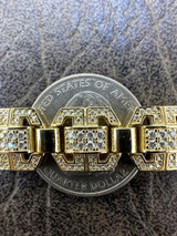 HarlemBling Men’s Moissanite Custom Link 14k Gold Plated Real 925 Sterling Silver Bracelet 