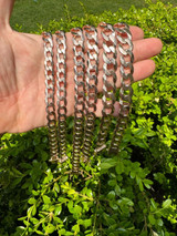 Italiano Silver, Inc. Flat Curb Cuban Link Chain Necklace 14k Rose Gold Plated 925 Silver Box Clasp 