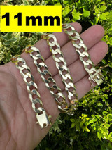 Italiano Silver, Inc. Flat Curb Cuban Link Chain Necklace Real 14k Gold Plated 925 Silver Box Clasp 