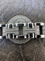 HarlemBling MOISSANITE Mens 12mm Iced Hermes Link Bracelet Real 925 Sterling Silver Hip Hop 