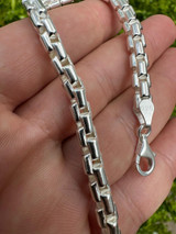  925 Sterling Silver 6mm Men's Rounded Rolo Hermes Link Chain Necklace Bracelet 