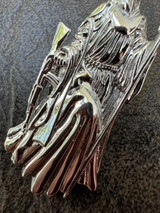 HarlemBling MOISSANITE Santa Muerte Grim Reaper Pendant Skull & AK47 Gun 925 Silver Necklace 