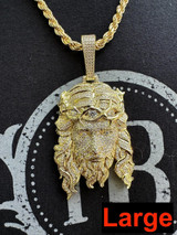 HarlemBling MOISSANITE Real 14k Gold Vermeil 925 Silver Iced Out Jesus Piece Pendant Necklace 