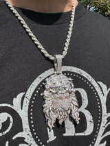 HarlemBling MOISSANITE Real 925 Sterling Silver Iced Out Hip Hop Jesus Piece Pendant Necklace 