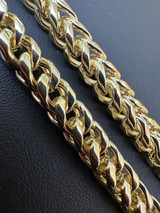 HarlemBling Iced MOISSANITE Clasp 14k Gold Stainless Steel Franco Chain Necklace Bracelet 