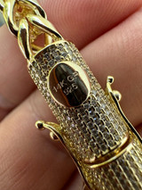HarlemBling Iced MOISSANITE Clasp 14k Gold Stainless Steel Franco Chain Necklace Bracelet 