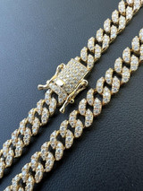 HarlemBling Real Diamond Solid 14k Yellow Gold Iced 6mm Miami Cuban Link Chain Necklace 6-8ct 