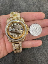 Hip Hop SUMMER 2023 WAVE EDITION Real Baguette MOISSANITE Mens NO ID Presidential Wave Watch Iced Gold  Hip Hop 