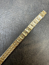 HarlemBling Mens Custom Made ICY Hip Hop Bracelet 14k Gold Plated 925 Sterling Silver CZ 