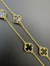 Real Clover Black Onyx 14-24 chain 14k Gold Vermeil 925 Silver – ICEBROS