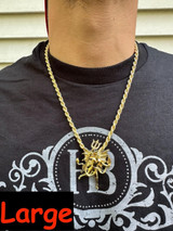 HarlemBling MOISSANITE Devil Satan Pendant - Moissanite Demon Necklace 14k Gold & 925 Silver 