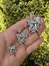 HarlemBling MOISSANITE Devil Satan Pendant - Iced Moissanite Demon Necklace Real 925 Silver 