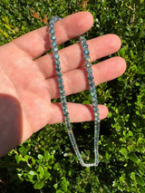 Italiano Silver, Inc. Green Tiffany Blue MOISSANITE 5mm Tennis Chain 925 Silver Iced Necklace Pass Tester 