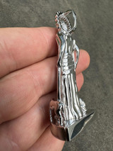  3D Real Solid 925 Silver Saint St Lazarus Necklace Pendant Plain San Lazaro 