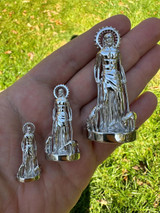  3D Real Solid 925 Silver Saint St Lazarus Necklace Pendant Plain San Lazaro 
