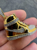 HarlemBling Air Jordan Nike Sneaker Pendant MOISSANITE Real 925 Silver Iced Hip Hop Necklace 