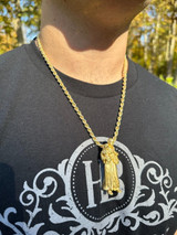 HarlemBling Heavy 3D St Joseph W Baby Jesus Real 925 Silver 14k Yellow Gold Pendant Necklace 