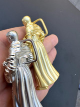 HarlemBling Heavy 3D St Joseph W Baby Jesus Real 925 Silver 14k Yellow Gold Pendant Necklace 