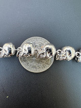 HarlemBling Custom Solid 925 Sterling Silver Skull Death Link Chain Bracelet W. Moissanite 