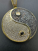 HarlemBling MOISSANITE Real 925 Silver / Gold Iced Ying Yang Chinese Symbol Pendant Necklace 