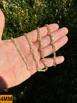 Italiano Silver, Inc. FigaRope Milano Chain Real Solid 14Kk Gold Vermeil 925 Silver Necklace Bracelet 