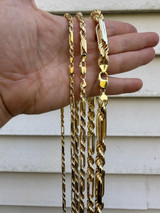 Italiano Silver, Inc. FigaRope Milano Chain Real Solid 14Kk Gold Vermeil 925 Silver Necklace Bracelet 