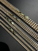 Italiano Silver, Inc. Miami Cuban Chain Bracelet Diamond Cut Two Tone 14k Gold Vermeil Real 925 Silver 