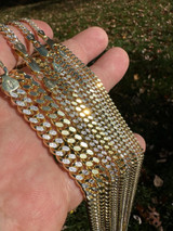 Italiano Silver, Inc. Miami Cuban Chain Bracelet Diamond Cut Two Tone 14k Gold Vermeil Real 925 Silver 