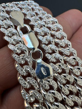 Italiano Silver, Inc. Miami Cuban Chain Diamond Cut Real 925 Sterling Silver Bracelet Necklace 3-7mm 