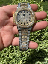 Hip Hop Real MOISSANITE Mens Watch Fully Iced Stainless Hip Hop Passes Diamond Tester 