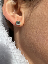 HarlemBling Mens Ladies Real Portuguese Cut Moissanite Stud Earrings 925 Silver 1-4ct VVS D 