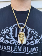 HarlemBling Iced Out Moissanite Jesus Piece Opens Up As Locket - Father Son & Holy Spirit Solid 925 Silver - 131 Grams! 