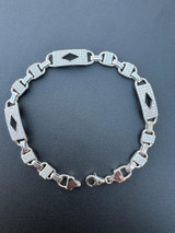 HarlemBling MOISSANITE Iced Custom Valentino Mariner Real 925 Silver Hip Hop Bracelet 10mm 