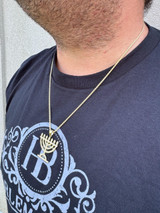 Hip Hop Real Moissanite Pendant Iced Jewish Menorah Hebrew Israelite Necklace 925 Silver 