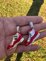 HarlemBling Air Jordan 45 Red Nike Sneaker Pendant MOISSANITE Real 925 Silver Iced Hip Hop 