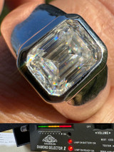 HarlemBling 3ct MOISSANITE Emerald Cut Big Solitaire Men's Real Solid 925 Silver Ring Pinky 