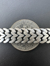 HarlemBling Custom Double Miami Cuban Open Franco Link Bracelet 12mm Wide Real 925 Silver 