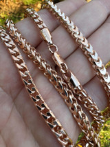  14k Rose Gold Solid 925 Sterling Silver Franco Chain 5mm Mens Necklace 18-30" 